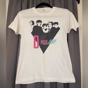 Vintage Duran Duran 1980s Band Short Sleeve T-Shirt Size S White